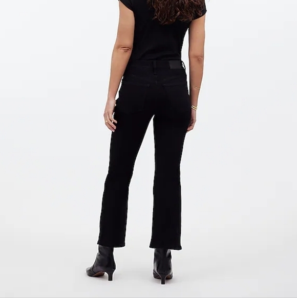 Madewell Black Rinse Wash Kick Out Crop Jeans 26 - Picture 2 of 10
